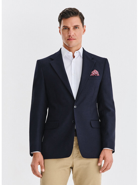 Pako Lorente Pako Lorente Marynarka P25WP-3X-030 Granatowy Slim Fit
