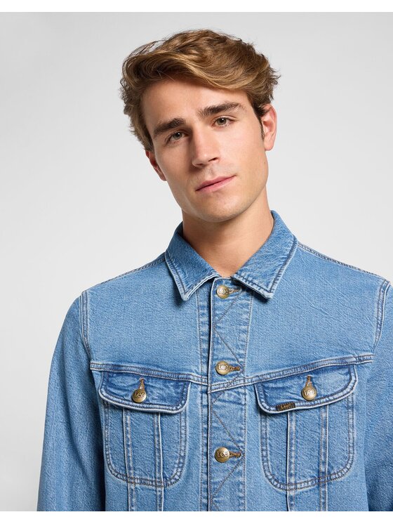 Lee Lee Kurtka jeansowa 112363663 Niebieski Regular Fit