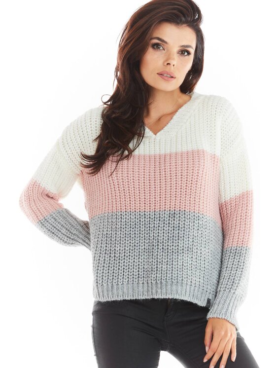 Awama Damski Sweter Awama, Różowy, A390