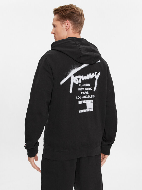 Tommy Jeans Tommy Jeans Bluza Spray Print DM0DM17793 Czarny Regular Fit