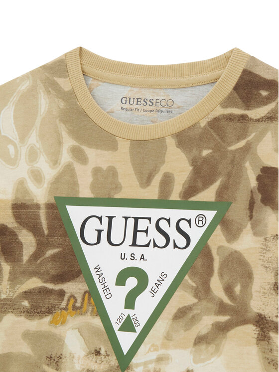 Guess Guess Póló L6GI03 K8HM4 Khaki Regular Fit