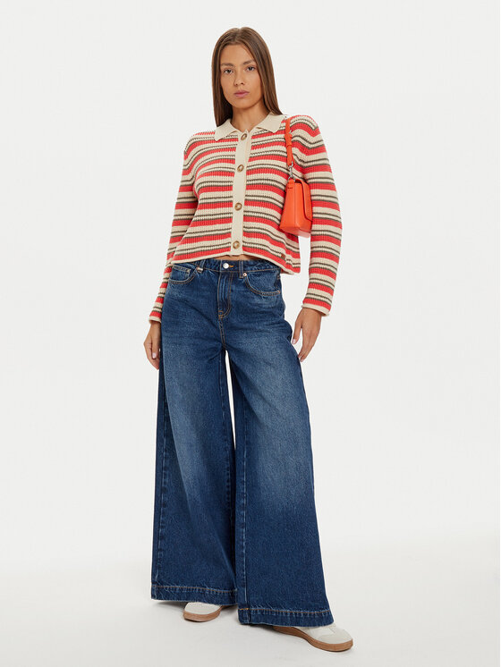 United Colors Of Benetton United Colors Of Benetton Džínsy 45F8DE01Z Tmavomodrá Wide Leg