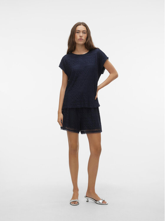 Vero Moda Vero Moda Bluzka Maya 10304457 Granatowy Wide Fit