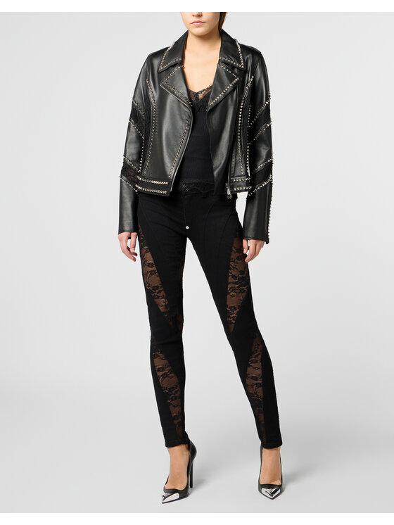 PHILIPP PLEIN PHILIPP PLEIN Kurtka skórzana 29806 Czarny