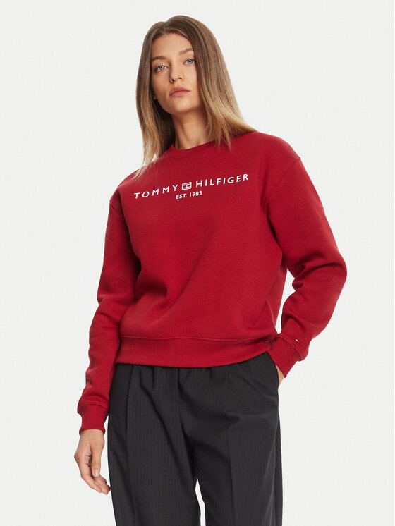 Tommy Hilfiger Tommy Hilfiger Pulóver WW0WW39791 Piros Relaxed Fit