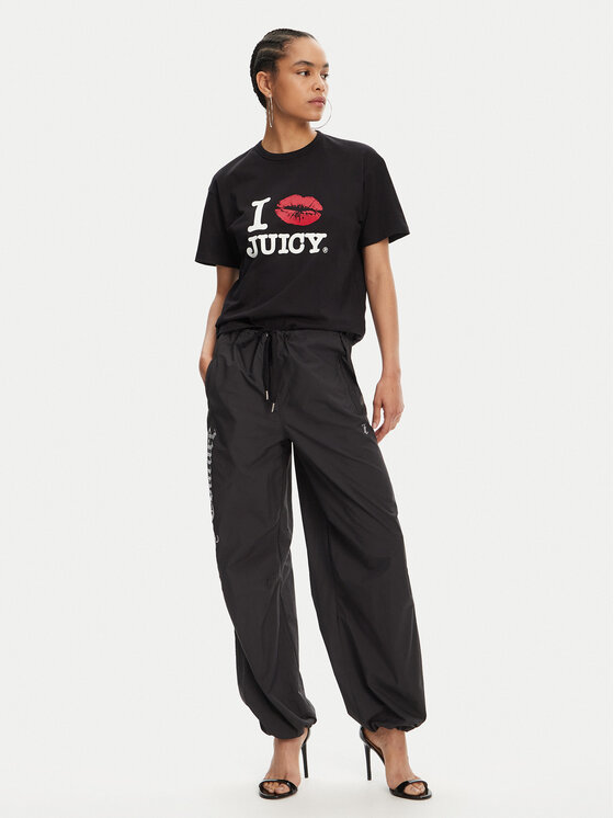 Juicy Couture Juicy Couture Tricou I Kiss JCWCT125348 Negru Oversize