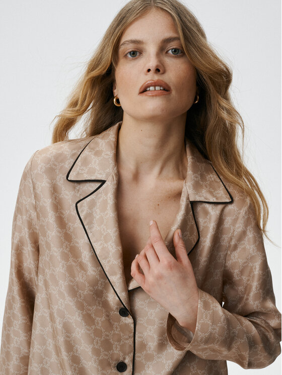 MARI PRETI MARI PRETI Blusa MONOGRAM M Beige Regular Fit