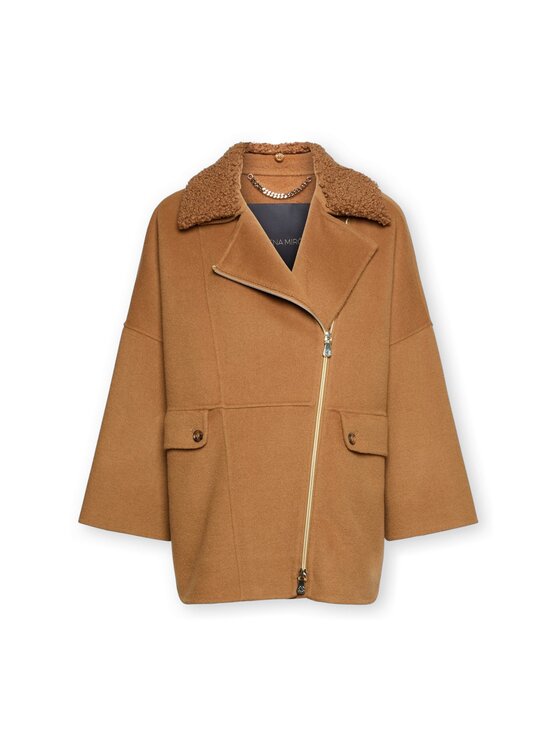 Elena Mirò Elena Mirò Płaszcz zimowy 8011Z000039N012 Kremowy Over Fit