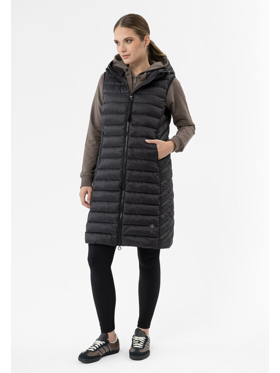 Volcano Volcano Bezrękawnik V-CLARA Czarny Regular Fit