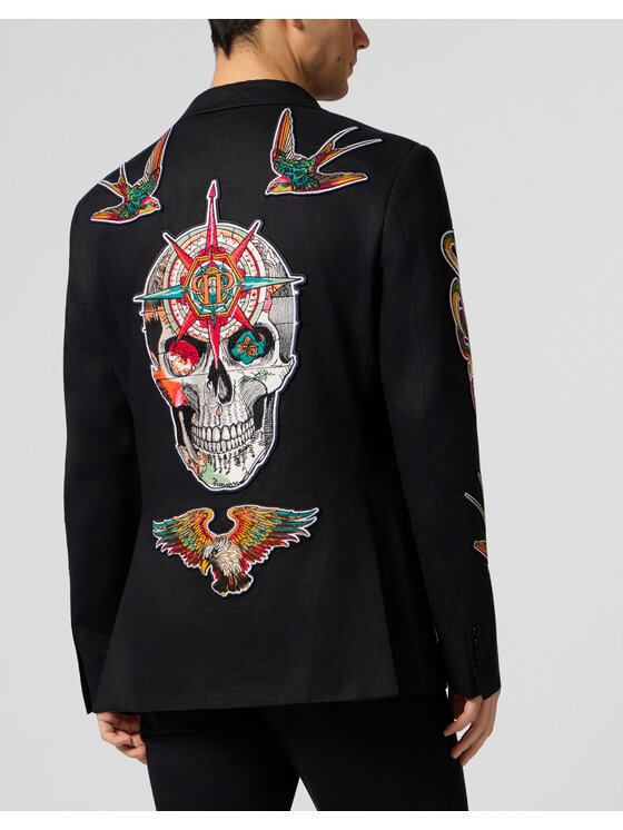PHILIPP PLEIN PHILIPP PLEIN Marynarka 29165 Czarny Regular Fit