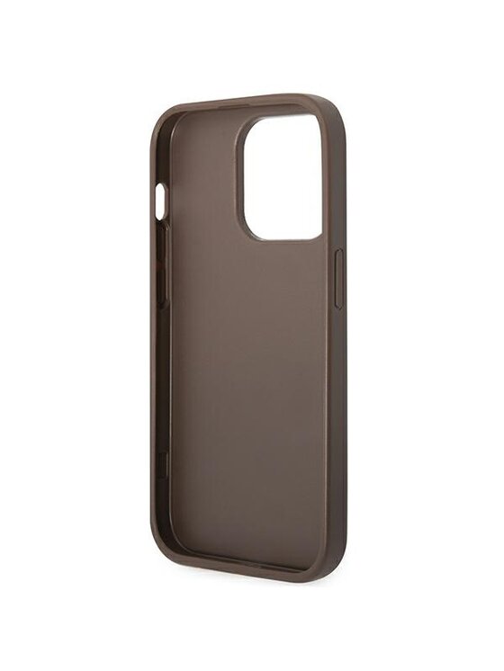 Guess Guess Etui na telefon Stripe Brązowy