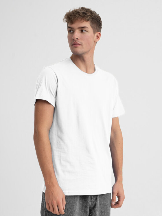 Urban City Urban City T-Shirt Koszulka Z Krótkim Rękawem Męska Biała UrbanCity No Logo 2XL Biały Regular Fit