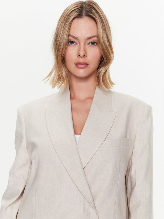 Calvin Klein Calvin Klein Bleizers Linen Tailored K20K205225 Bēšs Relaxed Fit