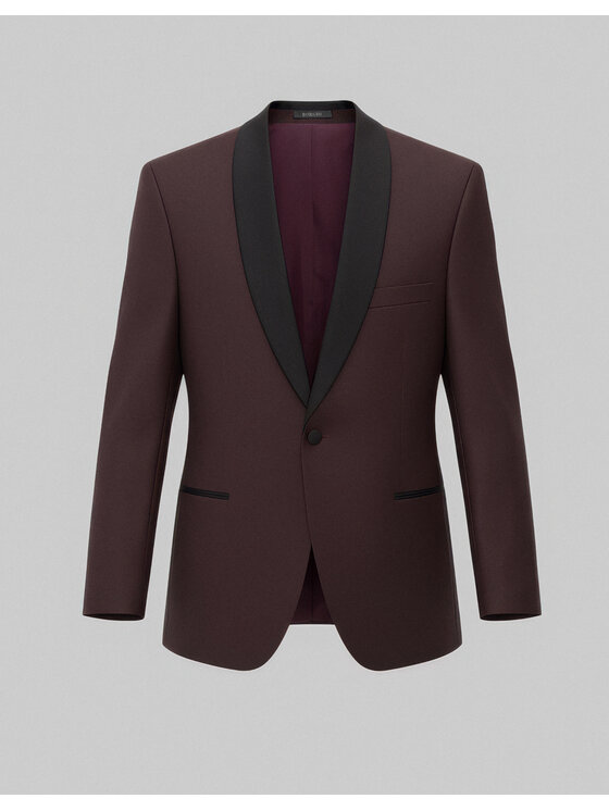 Borgio Borgio Marynarka cesaro_bd Bordowy Slim Fit