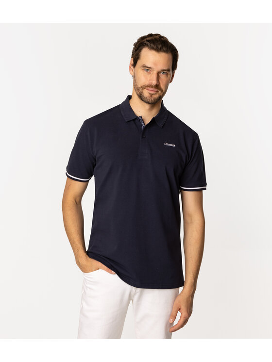 Lee Cooper Lee Cooper Polo TOMM 5026 Granatowy Regular Fit