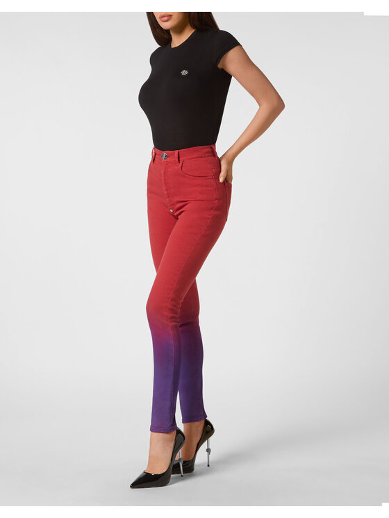 PHILIPP PLEIN PHILIPP PLEIN Jeansy 4879 Czerwony Jegging Fit
