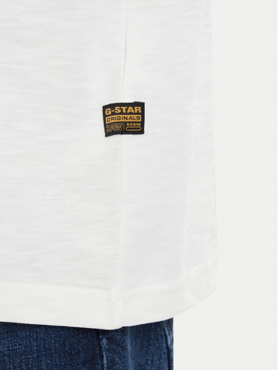 G-Star Raw G-Star Raw Marškinėliai Slub D28889-E512 Kreminė Relaxed Fit