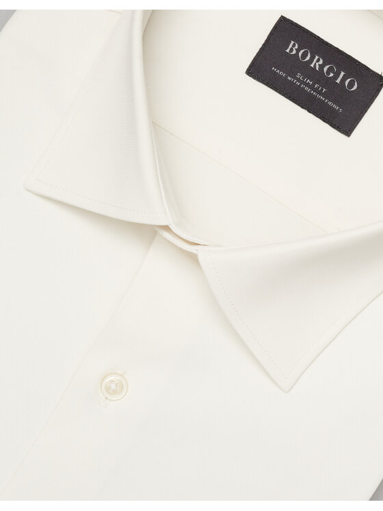 Borgio Borgio Koszula acconia Beżowy Slim Fit