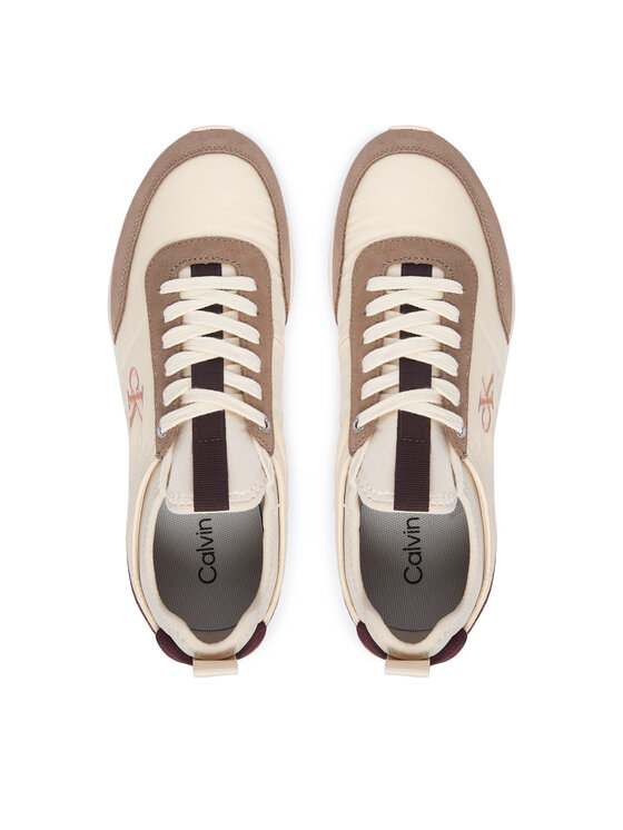 Calvin Klein Calvin Klein Laisvalaikio batai Retro Runner Lace Up Sock YW0YW02060 Kreminė