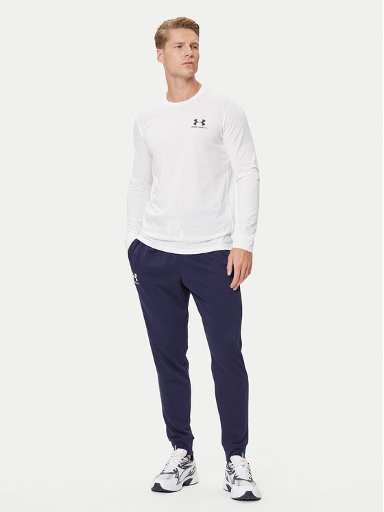 Under Armour Under Armour Longsleeve Ua Sportstyle Left Chest Ls 1329585-100 Biały Loose Fit