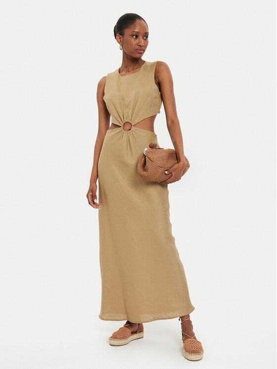 ViCOLO ViCOLO Vasarinė suknelė Abito TB2881 Smėlio Regular Fit