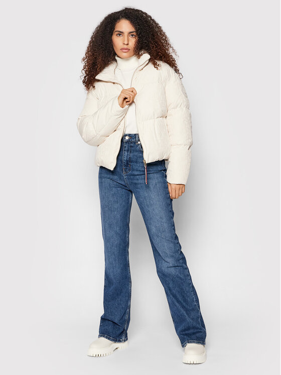 Tommy Hilfiger Tommy Hilfiger Зимно яке Logo Jaquard WW0WW31921 Бежов Regular Fit