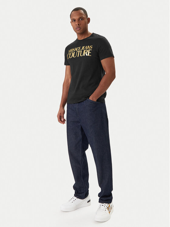 Versace Jeans Couture Versace Jeans Couture Tričko 80GAHT00 CJ00T Čierna Regular Fit