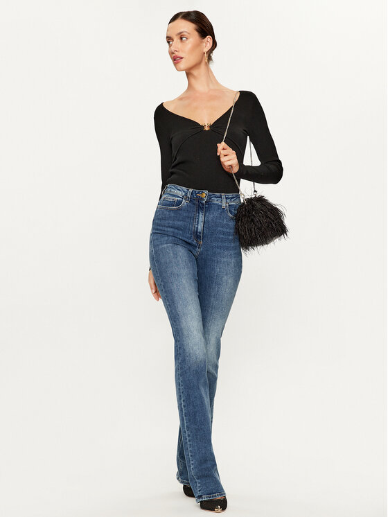 PINKO Pinko Πουλόβερ Giraffa 101846 A15S Μαύρο Slim Fit