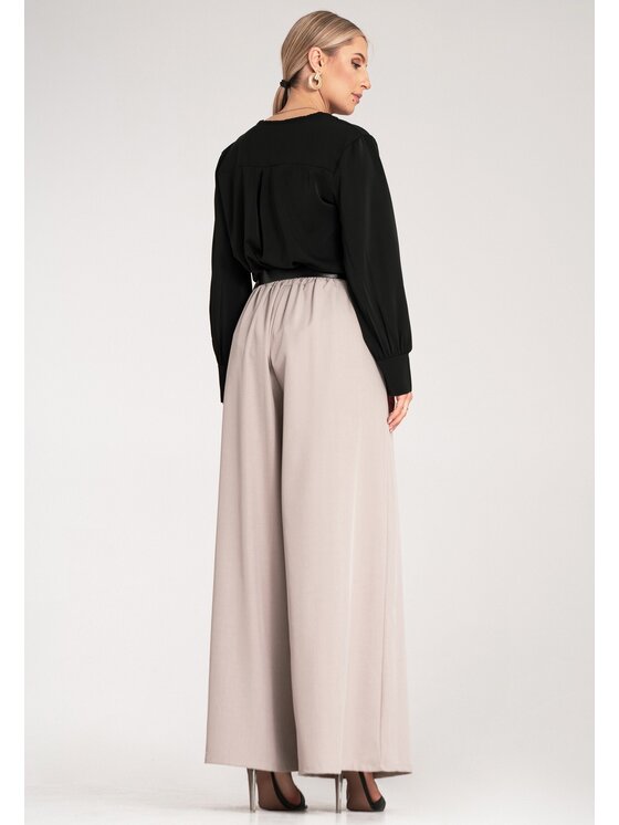 FIGL FIGL Pantaloni di tessuto M1134 Beige Palazzo Fit