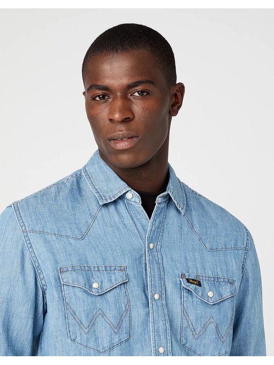 Wrangler Wrangler Camicia LS WORKSHIRT Blu Regular Fit