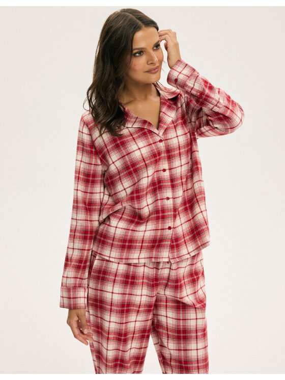 Esotiq Esotiq Piżama 44548 Czerwony Regular Fit