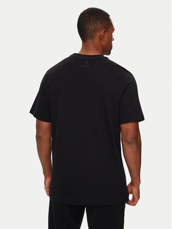 adidas adidas Tričko Essentials Single Jersey Linear Embroidered Logo T-Shirt IC9274 Čierna Regular Fit