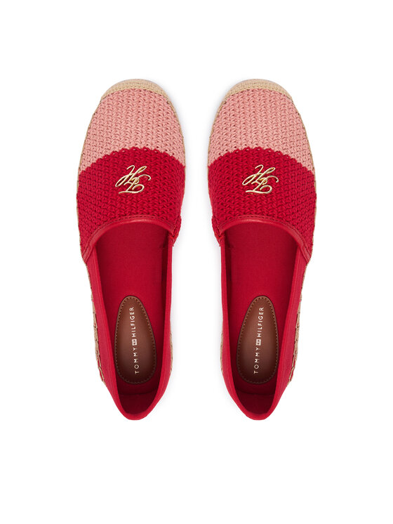 Tommy Hilfiger Tommy Hilfiger Espadrilles Script Crochet Espadrille FW0FW09502 Rot