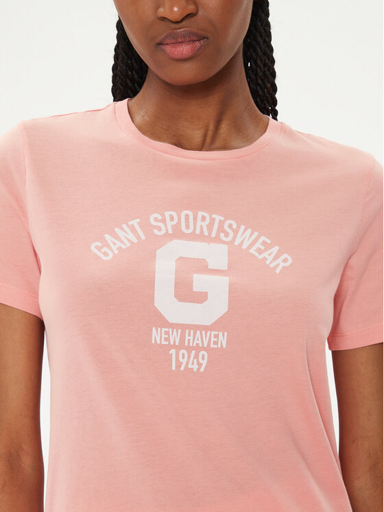 Gant Gant T-krekls Logo 4200849 Koraļļu Regular Fit