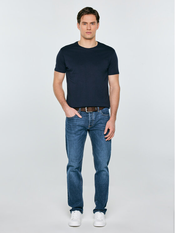 BIG STAR BIG STAR T-Shirt BASIC Granatowy Basic Fit