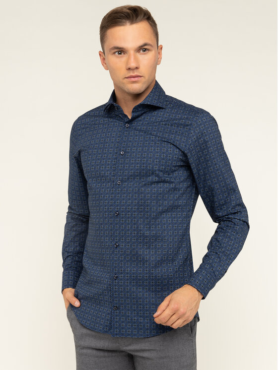 JOOP! Joop! Camicia 30017083 Blu scuro Slim Fit