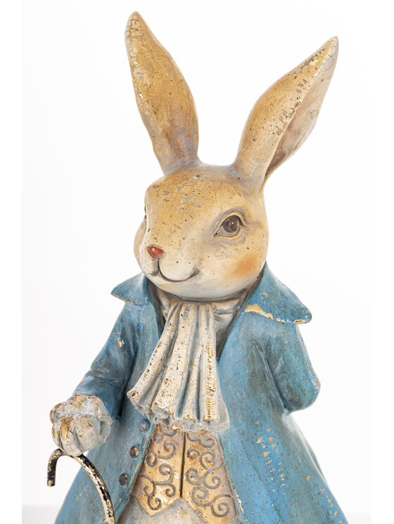 MIAhome MIAhome Figurka królik w płaszczu Niebieski