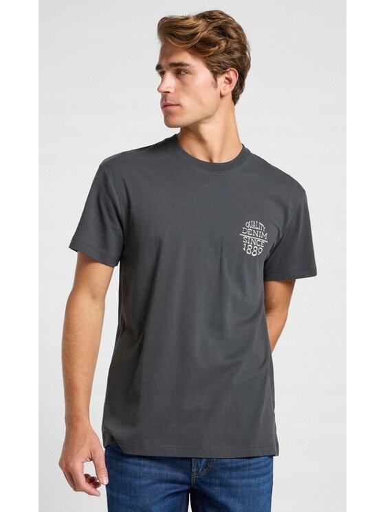 Lee Lee T-Shirt Relaxed Tee Czarny Relaxed Fit