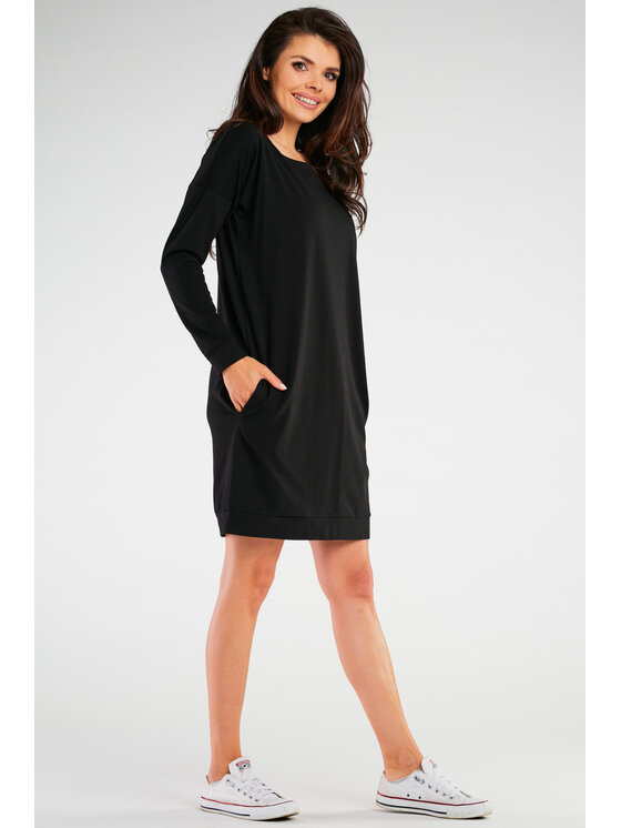 Infinite You Infinite You Sukienka dzianinowa M257 Czarny Basic Fit
