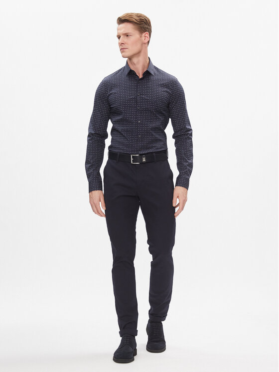 Calvin Klein Calvin Klein Marškiniai K10K112298 Tamsiai mėlyna Slim Fit