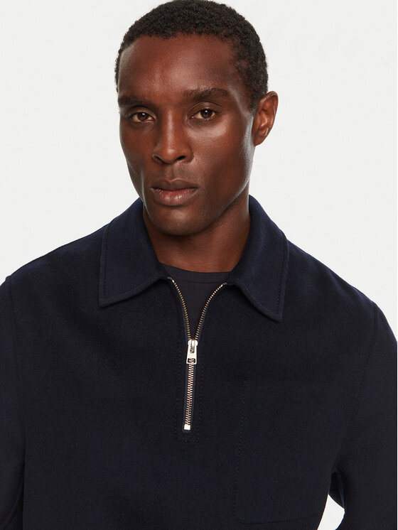 AMI PARIS AMI PARIS Gyapjú kabát HJK057.WV0022 Sötétkék Regular Fit