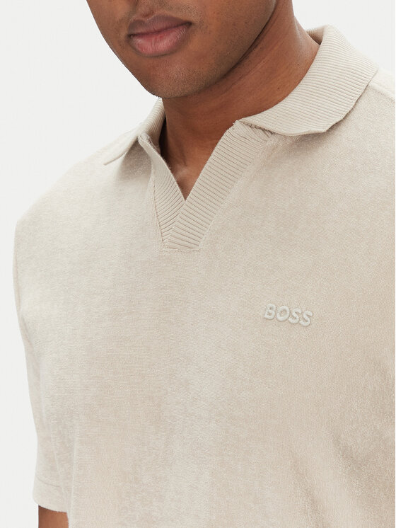 BOSS BOSS Polokošeľa Pe_Doubletowel 50539869 Béžová Relaxed Fit