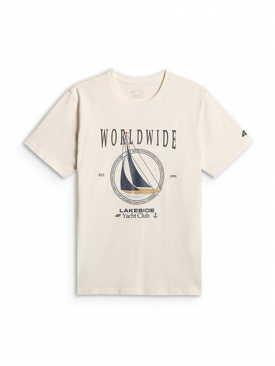 4F 4F T-Shirt LAKESIDE ESCAPE Biały Regular Fit