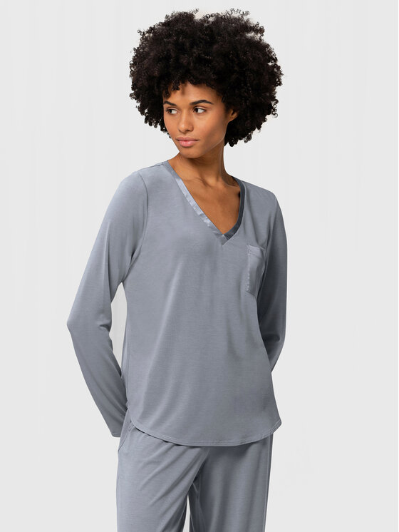 Triumph Pyjama-T-Shirt Climate Aloe 10213430 Violett Regular Fit | Modivo.de