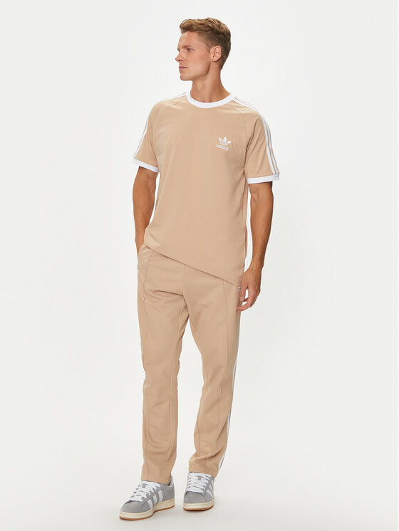 adidas adidas T-Shirt adicolor Classics 3-Stripes IZ2366 Beżowy Slim Fit