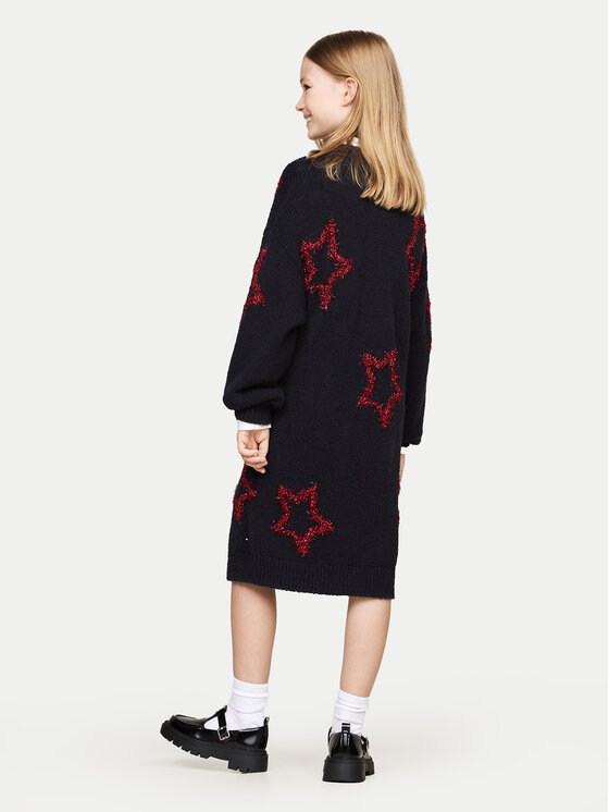 Tommy Hilfiger Tommy Hilfiger Strickkleid KG0KG08211 Dunkelblau Loose Fit