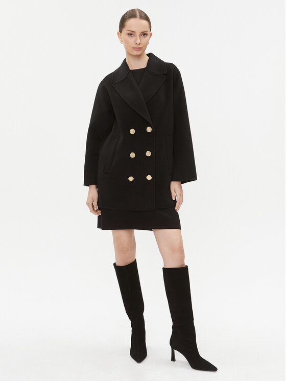 Luisa Spagnoli Luisa Spagnoli Демісезонний плащ Sughero 540209 Чорний Regular Fit