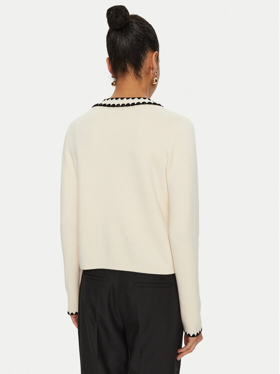 Luisa Spagnoli Luisa Spagnoli Pletena jopica Megaduca 58398 Écru Slim Fit