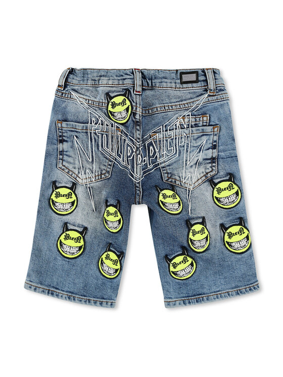 PHILIPP PLEIN PHILIPP PLEIN Szorty jeansowe 30382 Niebieski Basic Fit