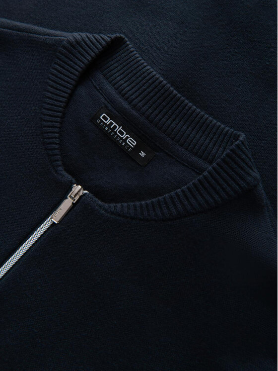 Ombre Ombre Kardigan OM-SWZS-0146 Granatowy Regular Fit